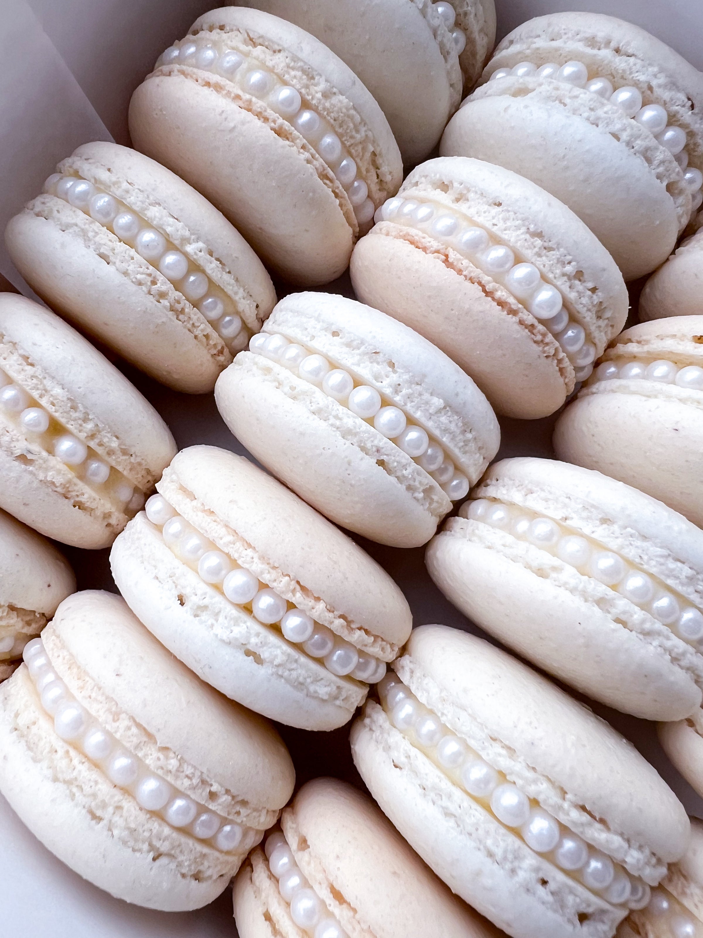 Pearl-Lined Macarons (24) | Steph's Macarons